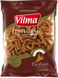 Macarrão Integral Parafuso Vilma 500g - 20 Unidades